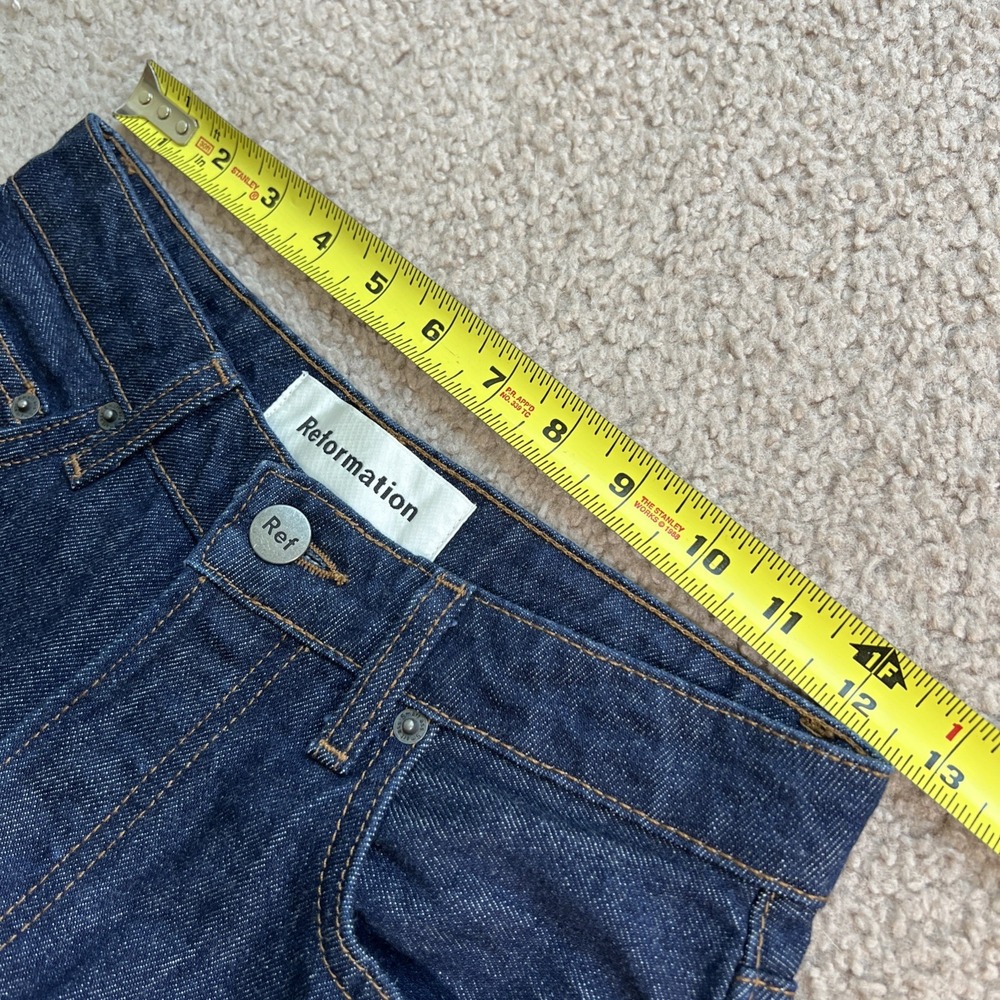 Reformation Womens 24 Winona Mid Slim Blue Jean Dark Wash - Picture 11 of 11